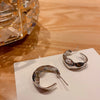 1 Pair Simple Style Commute C Shape Water Droplets Plating Alloy Earrings