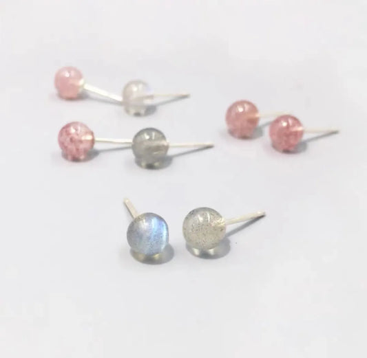 1 Pair Simple Style Commute Candy Artificial Crystal Sterling Silver Ear Studs