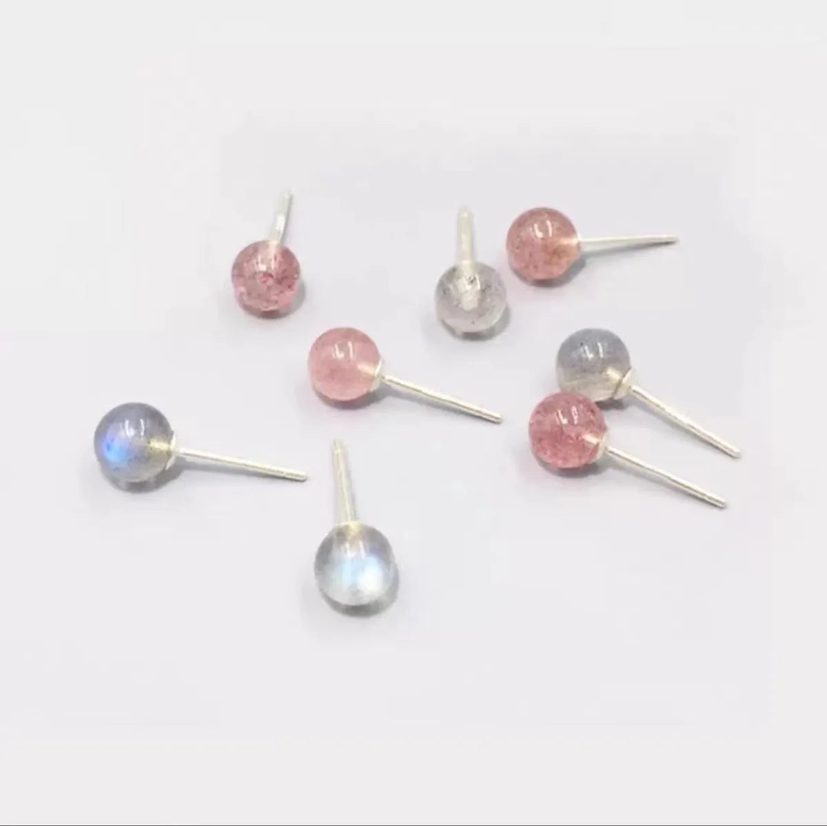 1 Pair Simple Style Commute Candy Artificial Crystal Sterling Silver Ear Studs