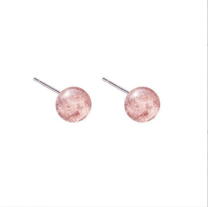 1 Pair Simple Style Commute Candy Artificial Crystal Sterling Silver Ear Studs