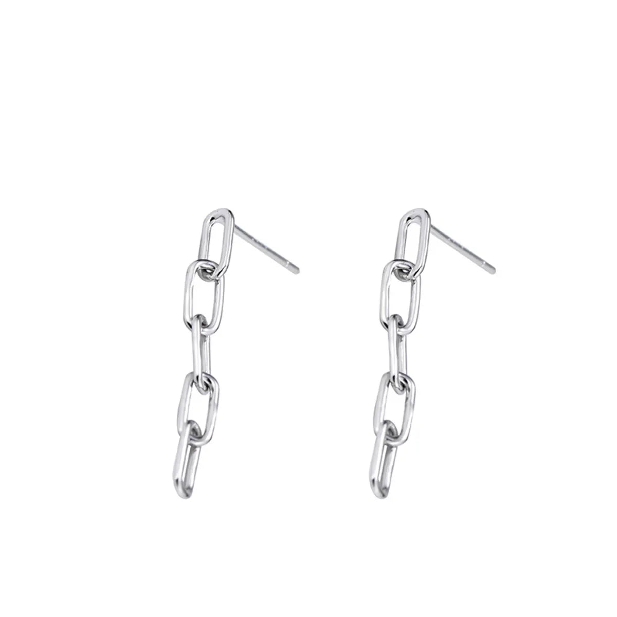 1 Pair Simple Style Commute Chain Sterling Silver Drop Earrings