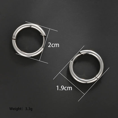 1 Pair Simple Style Commute Circle Plating Stainless Steel 14k Gold Plated 18k Gold Plated White Gold Plated Hoop Earrings