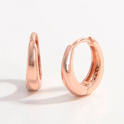 1 Pair Simple Style Commute Circle Plating Sterling Silver 14k Gold Plated Rose Gold Plated White Gold Plated Earrings