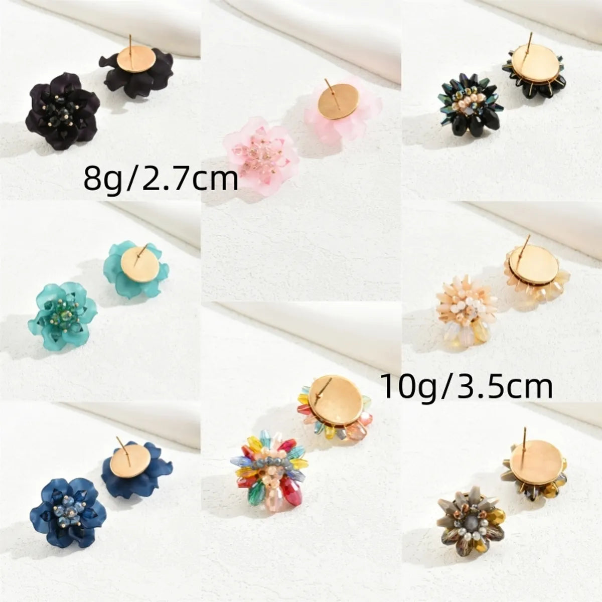 1 Pair Simple Style Commute Color Block Alloy Glass Ear Studs