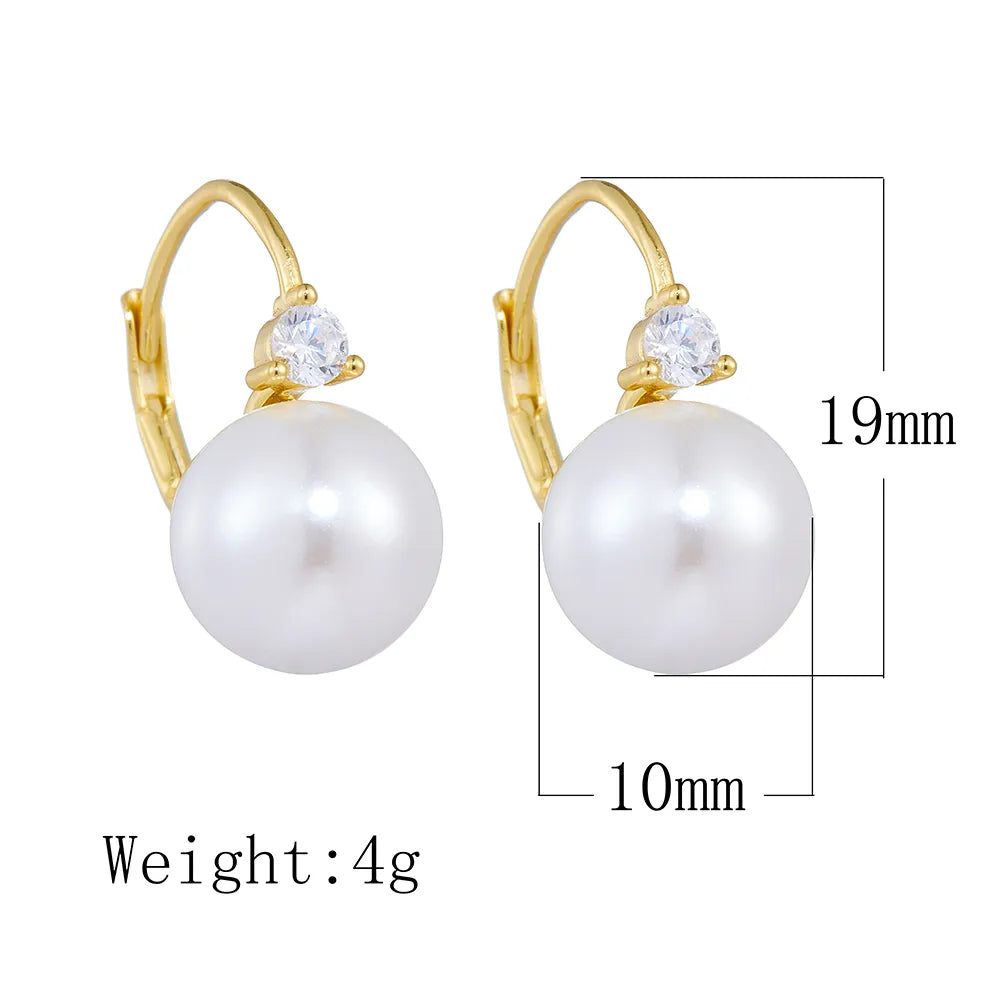 1 Pair Simple Style Commute Color Block Plating Inlay Sterling Silver Pearl 14k Gold Plated Rhodium Plated Drop Earrings