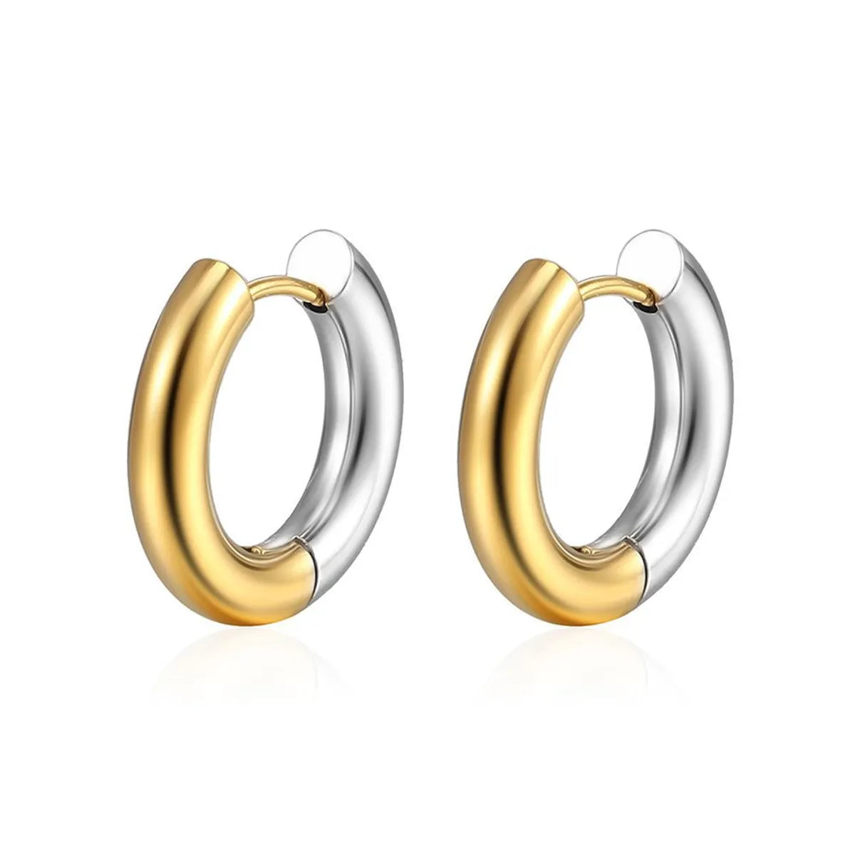 1 Pair Simple Style Commute Color Block Plating Stainless Steel Earrings