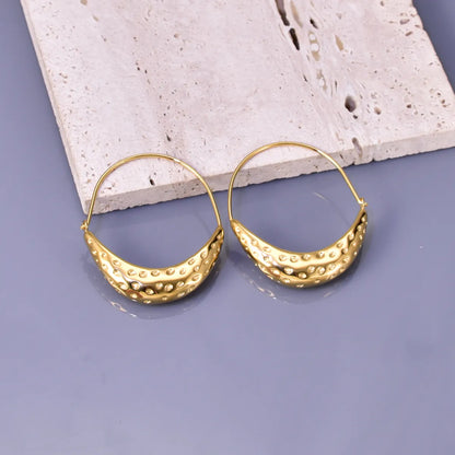 1 Pair Simple Style Commute Geometric 304 Stainless Steel Titanium Steel 18K Gold Plated Earrings