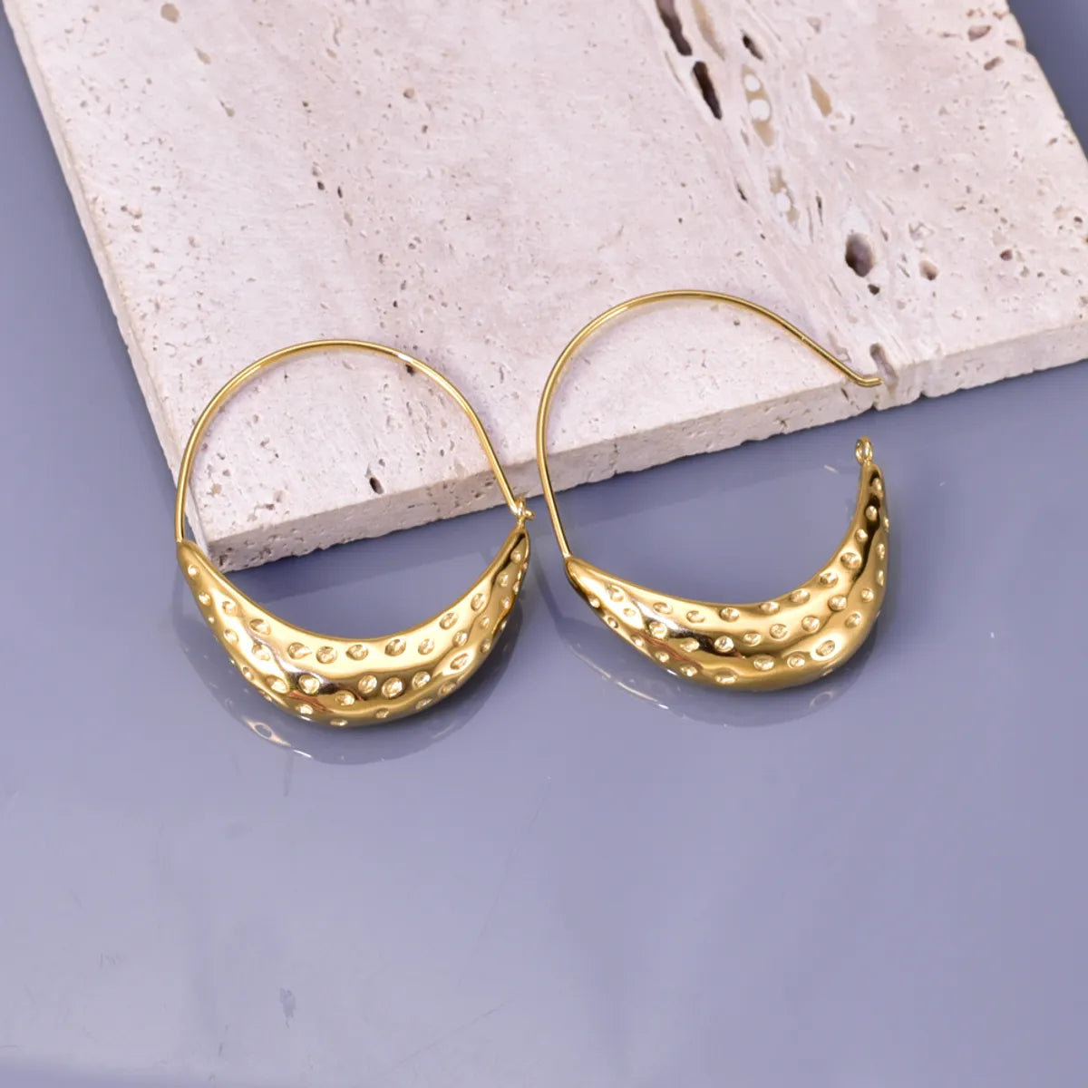 1 Pair Simple Style Commute Geometric 304 Stainless Steel Titanium Steel 18K Gold Plated Earrings