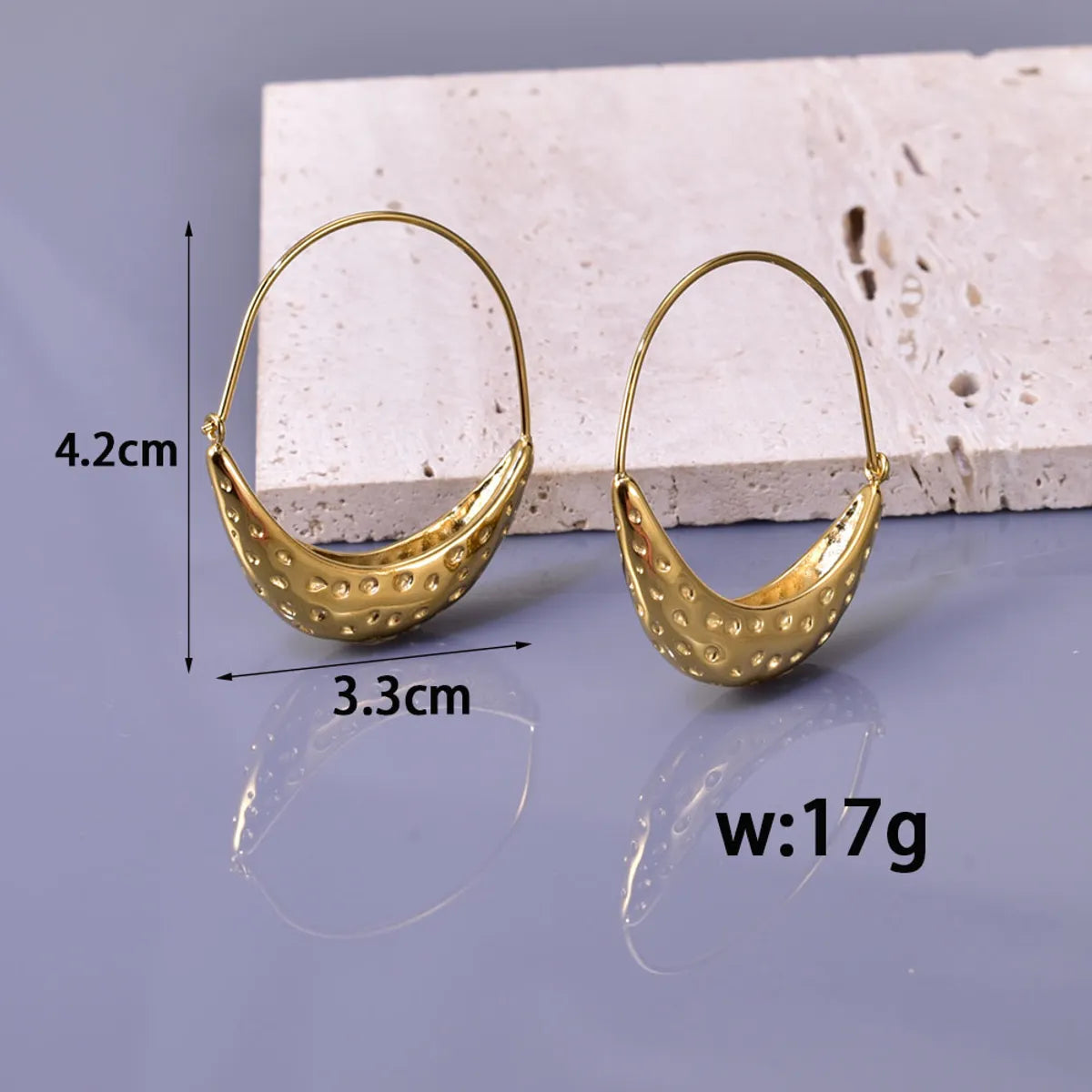 1 Pair Simple Style Commute Geometric 304 Stainless Steel Titanium Steel 18K Gold Plated Earrings