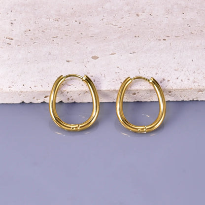 1 Pair Simple Style Commute Geometric 304 Stainless Steel Titanium Steel 18K Gold Plated Earrings