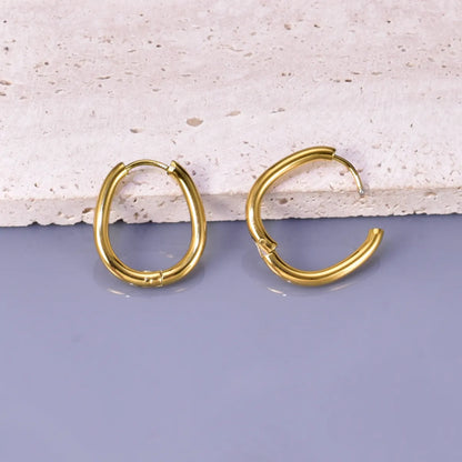 1 Pair Simple Style Commute Geometric 304 Stainless Steel Titanium Steel 18K Gold Plated Earrings