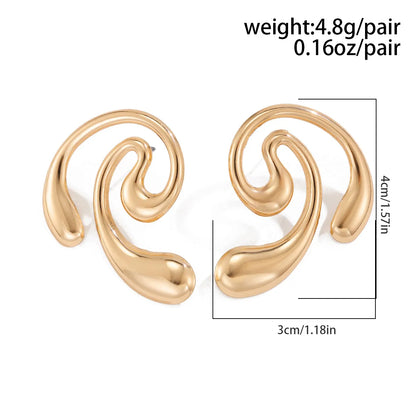 1 Pair Simple Style Commute Geometric Alloy Ear Studs