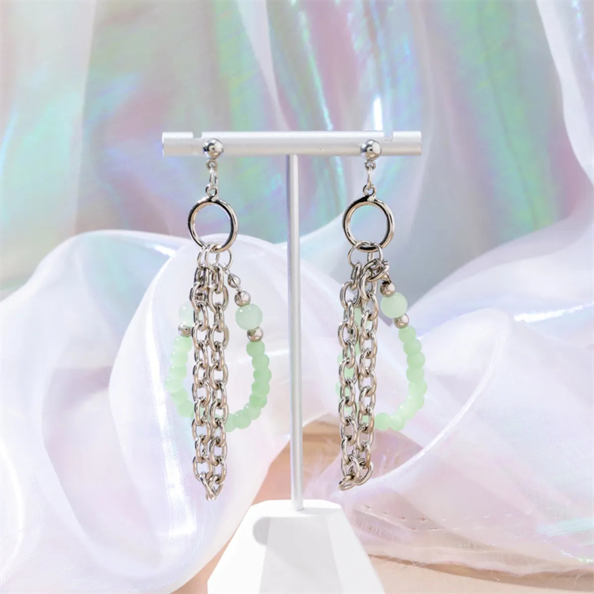 1 Pair Simple Style Commute Geometric Beaded Inlay Artificial Crystal Alloy Rhinestones Pearl Drop Earrings