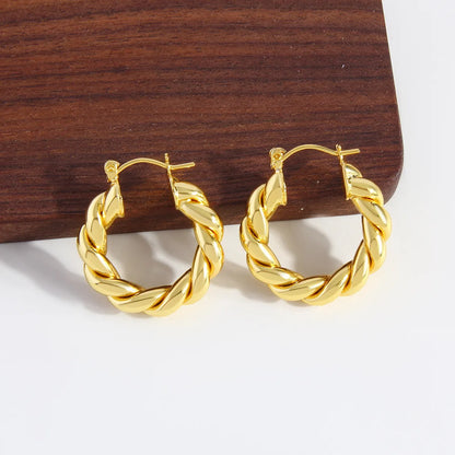 1 Pair Simple Style Commute Geometric Copper 18K Gold Plated Gold Plated Earrings