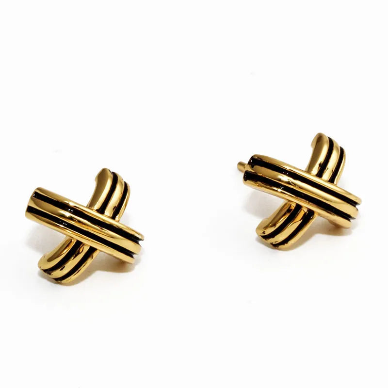 1 Pair Simple Style Commute Geometric Copper Alloy 18K Gold Plated Ear Studs