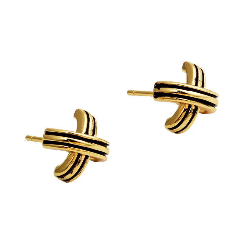 1 Pair Simple Style Commute Geometric Copper Alloy 18K Gold Plated Ear Studs