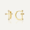 1 Pair Simple Style Commute Geometric Cross Plating Inlay Sterling Silver Zircon Earrings