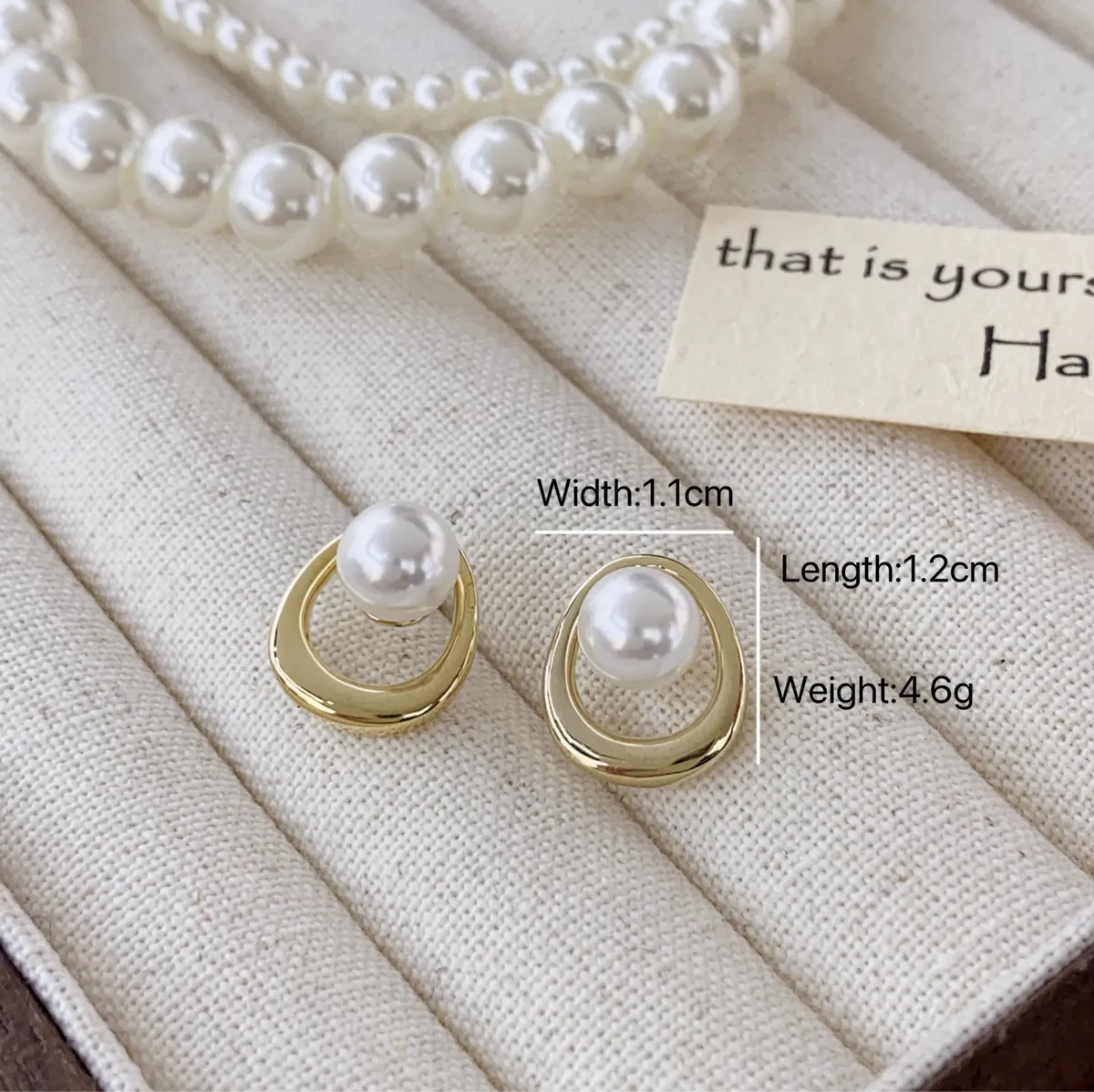 1 Pair Simple Style Commute Geometric Imitation Pearl Alloy Ear Studs