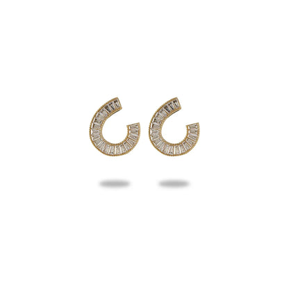 1 Pair Simple Style Commute Geometric Inlay 304 Stainless Steel Zircon 18K Gold Plated Earrings