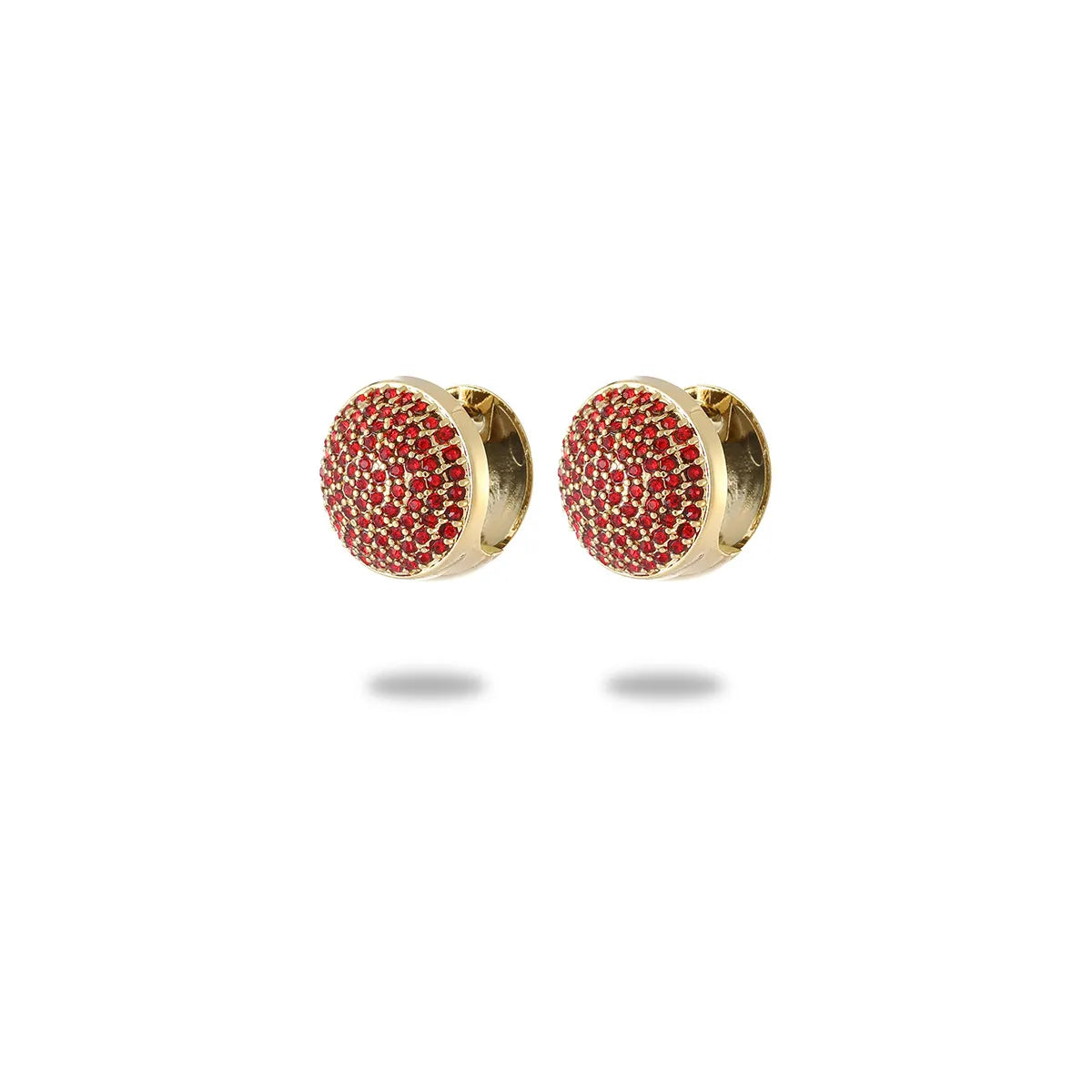 1 Pair Simple Style Commute Geometric Inlay 304 Stainless Steel Zircon 18K Gold Plated Earrings