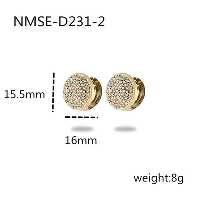 1 Pair Simple Style Commute Geometric Inlay 304 Stainless Steel Zircon 18K Gold Plated Earrings