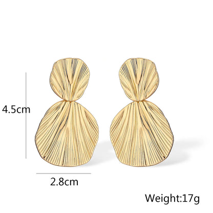 1 Pair Simple Style Commute Geometric Plating Copper 18k Gold Plated Drop Earrings