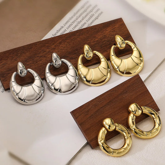 1 Pair Simple Style Commute Geometric Plating Copper 18k Gold Plated Drop Earrings