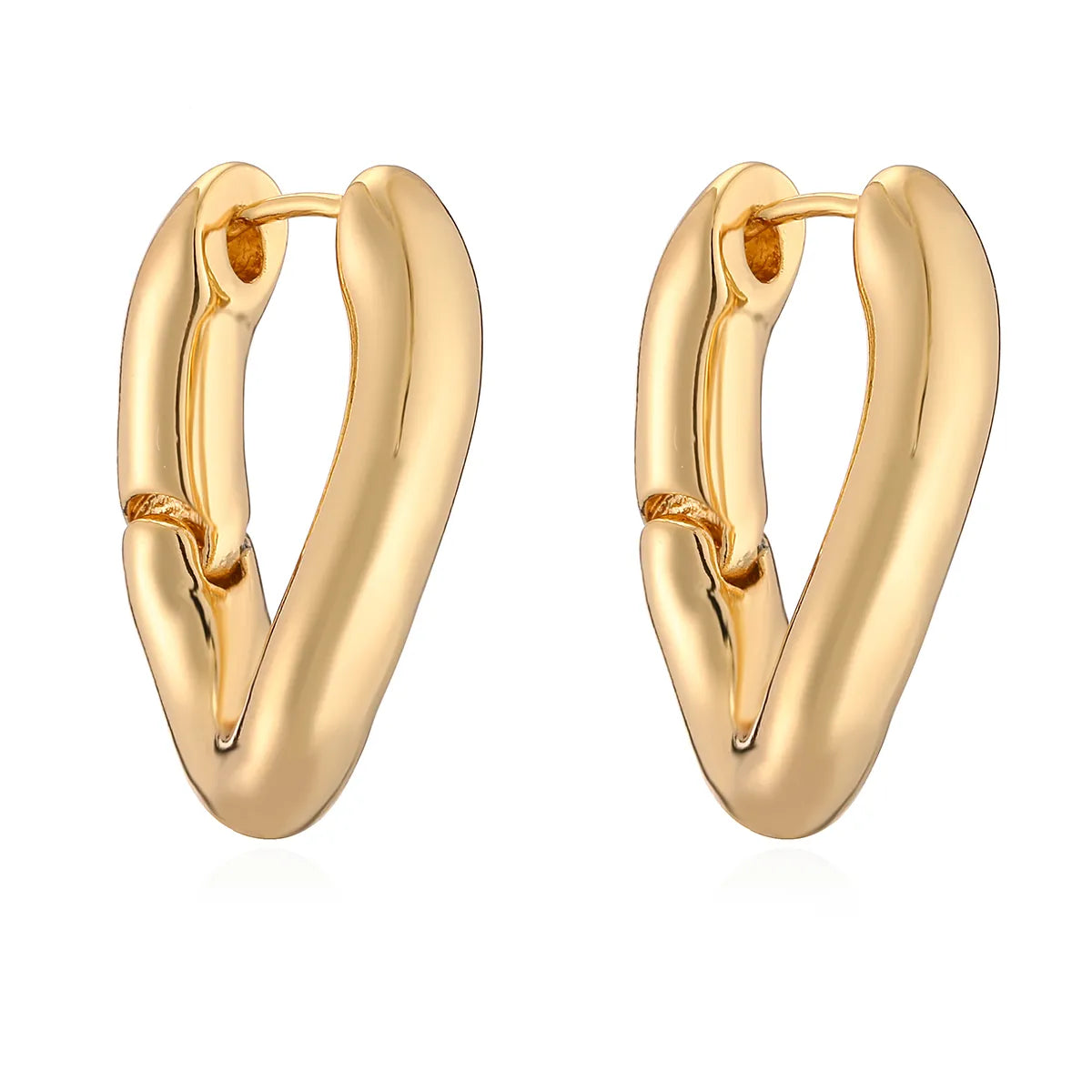 1 Pair Simple Style Commute Geometric Plating Copper 18k Gold Plated Earrings