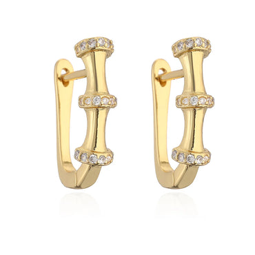 1 Pair Simple Style Commute Geometric Plating Inlay Copper Zircon 18k Gold Plated Earrings