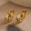 1 Pair Simple Style Commute Geometric Plating Inlay Copper Zircon 18K Gold Plated Hoop Earrings