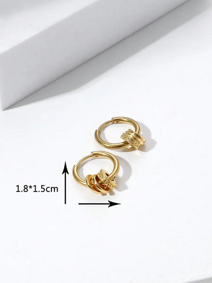 1 Pair Simple Style Commute Geometric Plating Stainless Steel 18k Gold Plated Earrings