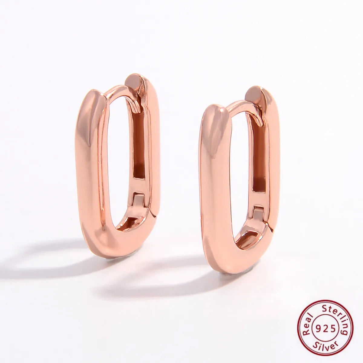 1 Pair Simple Style Commute Geometric Plating Sterling Silver 14k Gold Plated Rose Gold Plated White Gold Plated Earrings