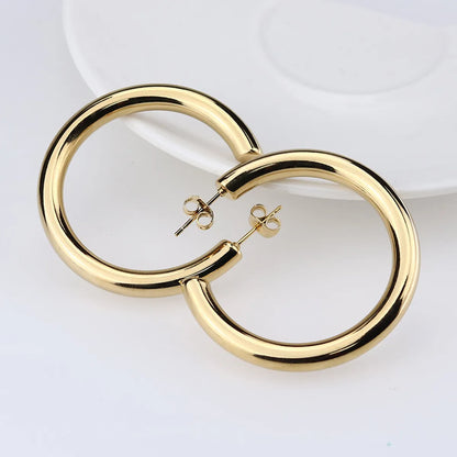 1 Pair Simple Style Commute Geometric Plating Titanium Steel Ear Studs