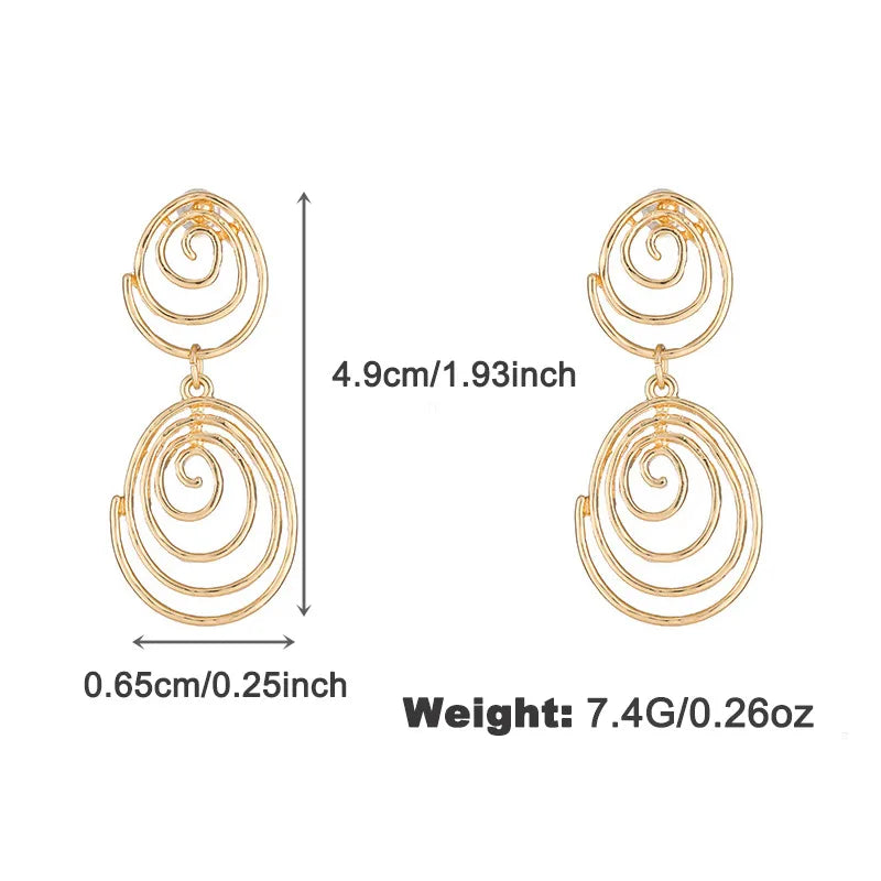 1 Pair Simple Style Commute Geometric Polishing Alloy Drop Earrings