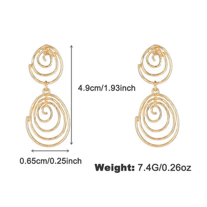 1 Pair Simple Style Commute Geometric Polishing Alloy Drop Earrings