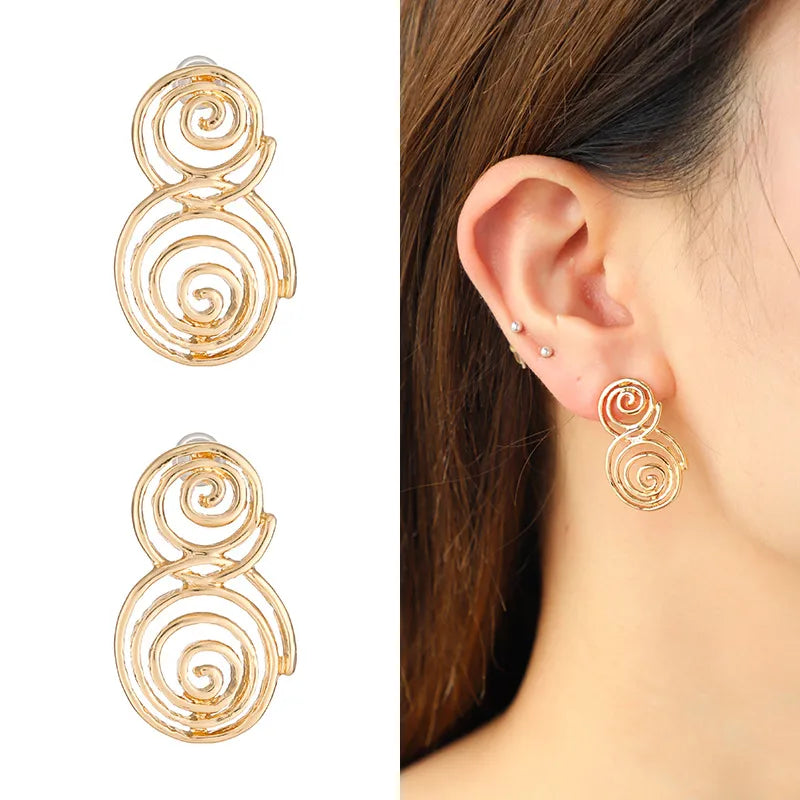 1 Pair Simple Style Commute Geometric Polishing Alloy Drop Earrings