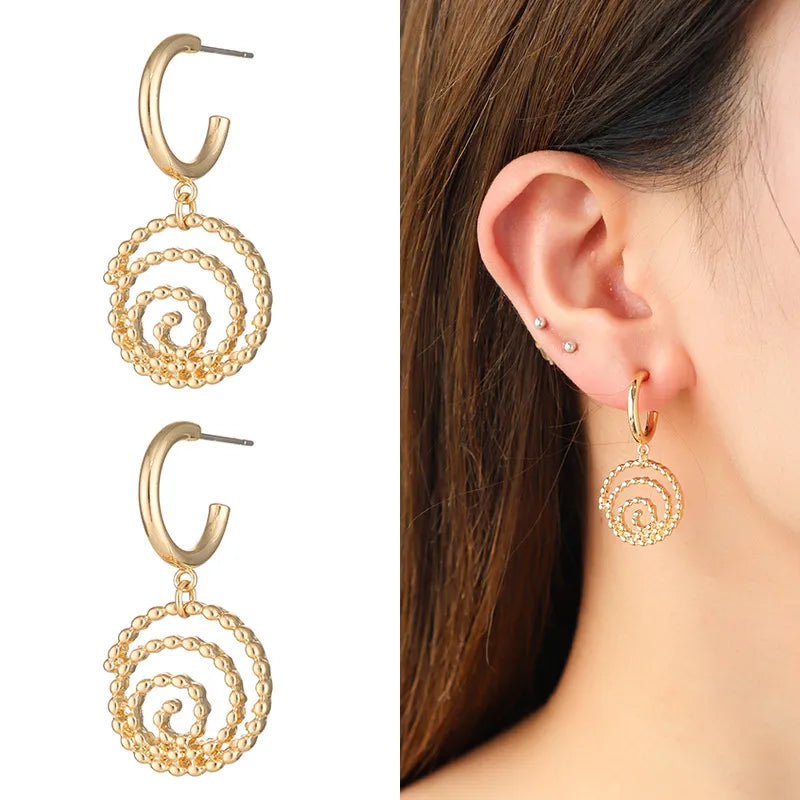 1 Pair Simple Style Commute Geometric Polishing Alloy Drop Earrings