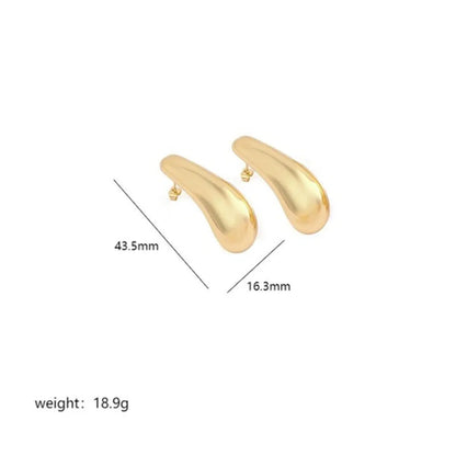 1 Pair Simple Style Commute Geometric Polishing Plating Copper 18k Gold Plated White Gold Plated Ear Studs