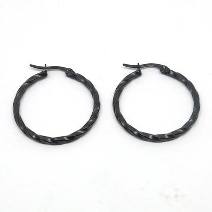 1 Pair Simple Style Commute Geometric Polishing Plating Titanium Steel Earrings