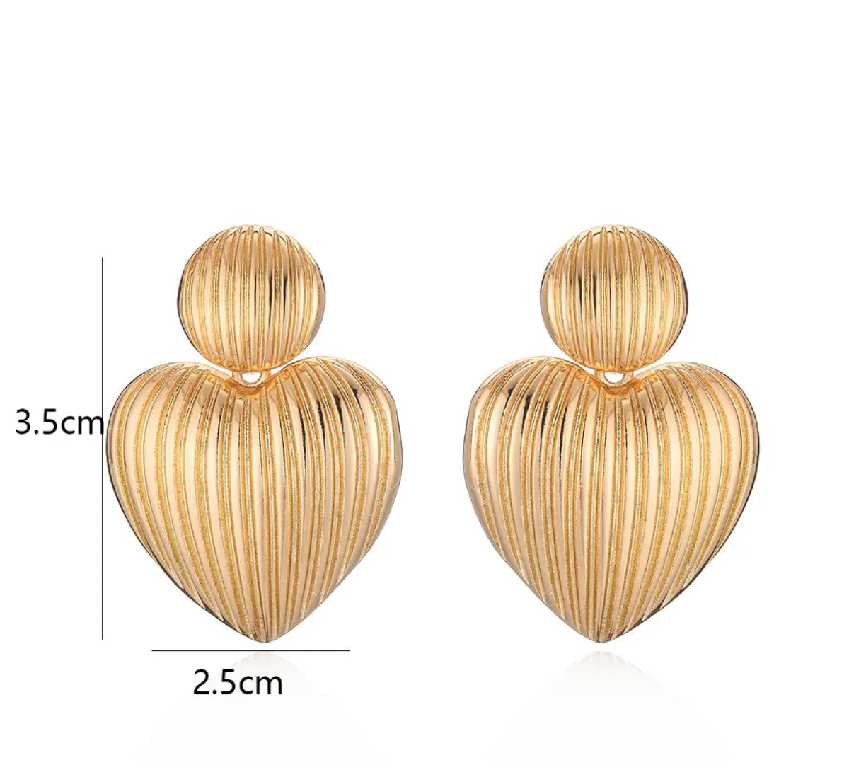 1 Pair Simple Style Commute Geometric Round Dots Heart Shape Copper 18K Gold Plated Drop Earrings