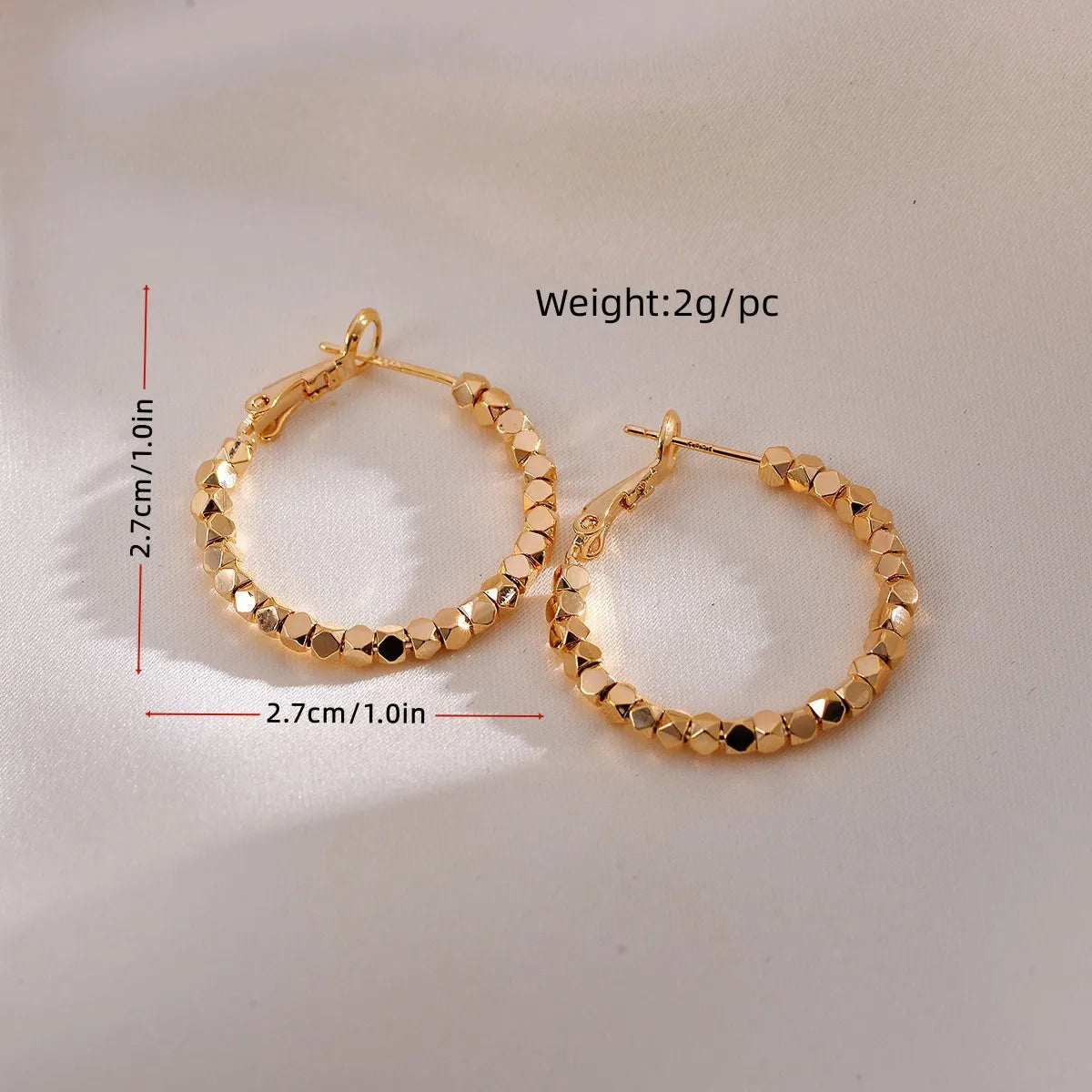 1 Pair Simple Style Commute Geometric Solid Color Plating Copper Gold Plated Earrings