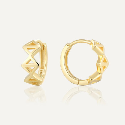 1 Pair Simple Style Commute Geometric Solid Color Plating Sterling Silver 14K Gold Plated Earrings