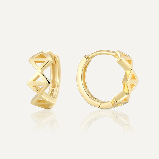 1 Pair Simple Style Commute Geometric Solid Color Plating Sterling Silver 14K Gold Plated Earrings