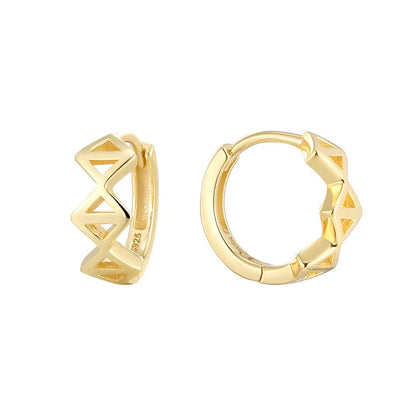 1 Pair Simple Style Commute Geometric Solid Color Plating Sterling Silver 14K Gold Plated Earrings