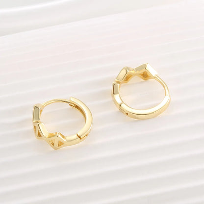 1 Pair Simple Style Commute Geometric Solid Color Plating Sterling Silver 14K Gold Plated Earrings