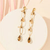 1 Pair Simple Style Commute Geometric Water Droplets Hollow Out Inlay Alloy Artificial Crystal Drop Earrings