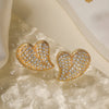 1 Pair Simple Style Commute Heart Shape Plating Inlay Copper Zircon 18K Gold Plated Ear Studs