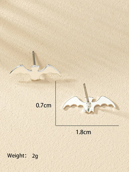 1 Pair Simple Style Commute Korean Style Bat Plating Alloy Ear Studs