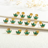 1 Pair Simple Style Commute Leaves Plating Inlay Copper Zircon 18K Gold Plated Ear Studs