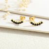 1 Pair Simple Style Commute Leaves Plating Inlay Copper Zircon 18K Gold Plated Ear Studs